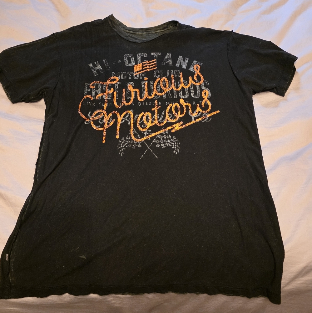 Reversible Black and Orange Or Dark Green And Black Short Sleeve Tee